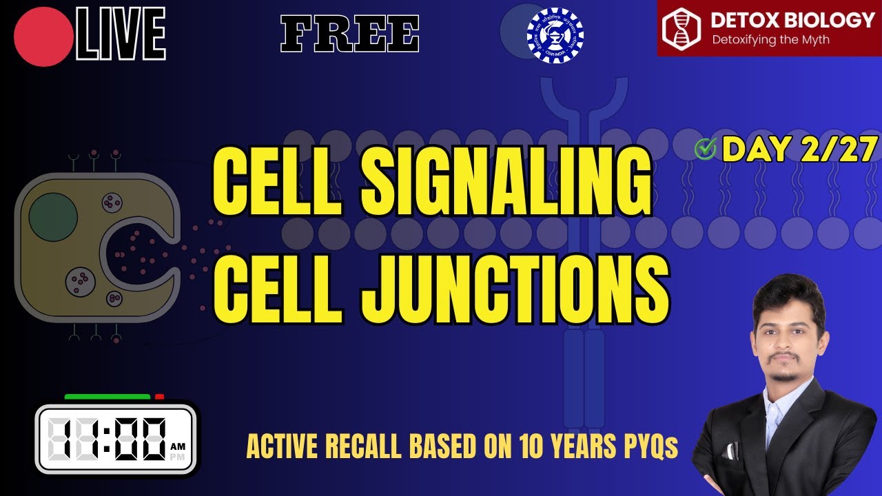 🔴 LIVE | Cell Signaling & Junctions: GPCR, RTK, IP₃/DAG Pathways | Day 2/24 | CSIR NET Dec 2025