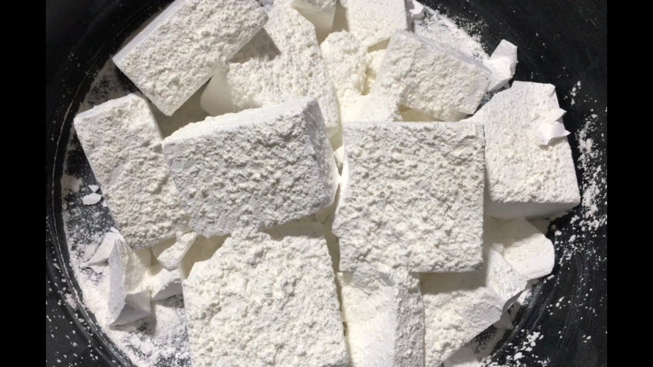 8 Block Plain Cannon Gym Chalk Crush Crumble with Cornstarch | ASMR | Relaxing