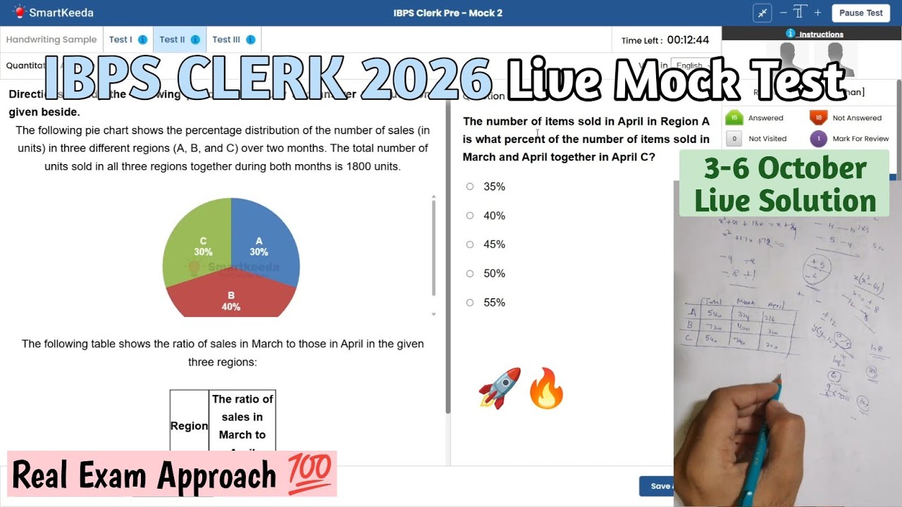 🎯Smartkeeda IBPS CLERK Live Mock Test📚✍️ 4 Oct | Share Score📝👆 | How to Attempt Mock #ibps #ibpspo