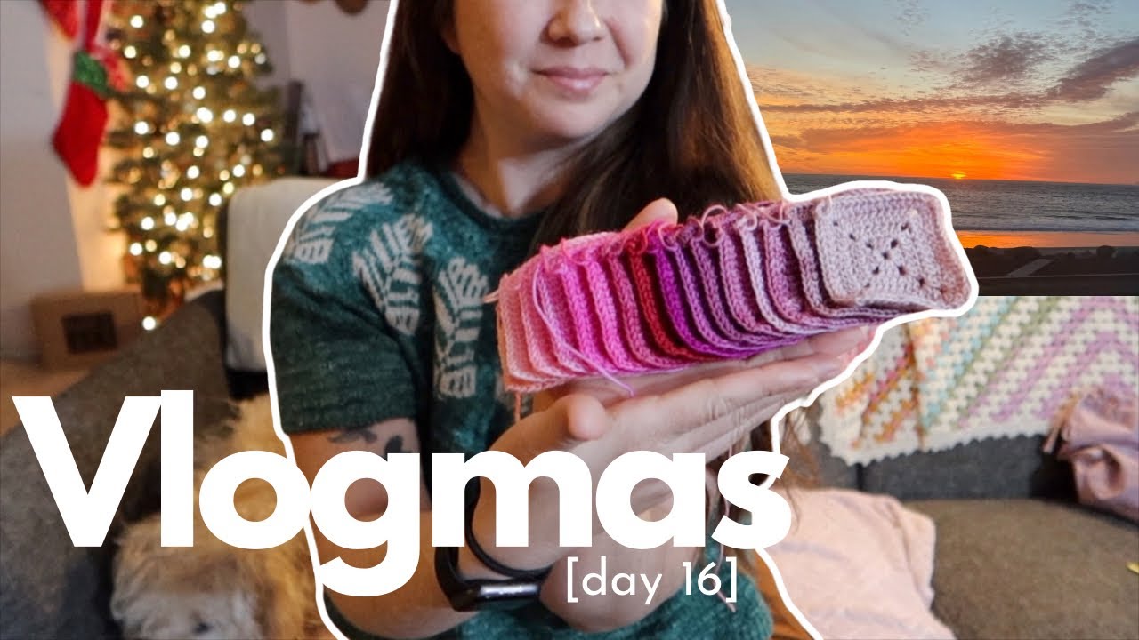 a day in LA & a beautiful sunset || vlogmas day 16 || [cozy knitting vlog]