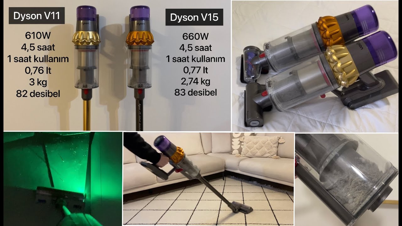 DYSON V11 vs V15 KARŞILAŞTIRMA / FARKLARI NELER? / SAÇLAR DOLANMIYOR MU? / LAZER BAŞLIK