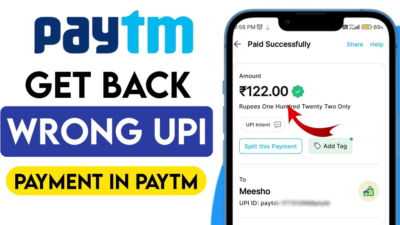How to get back wrong upi Payment in Paytm | wrong upi Payment refund process