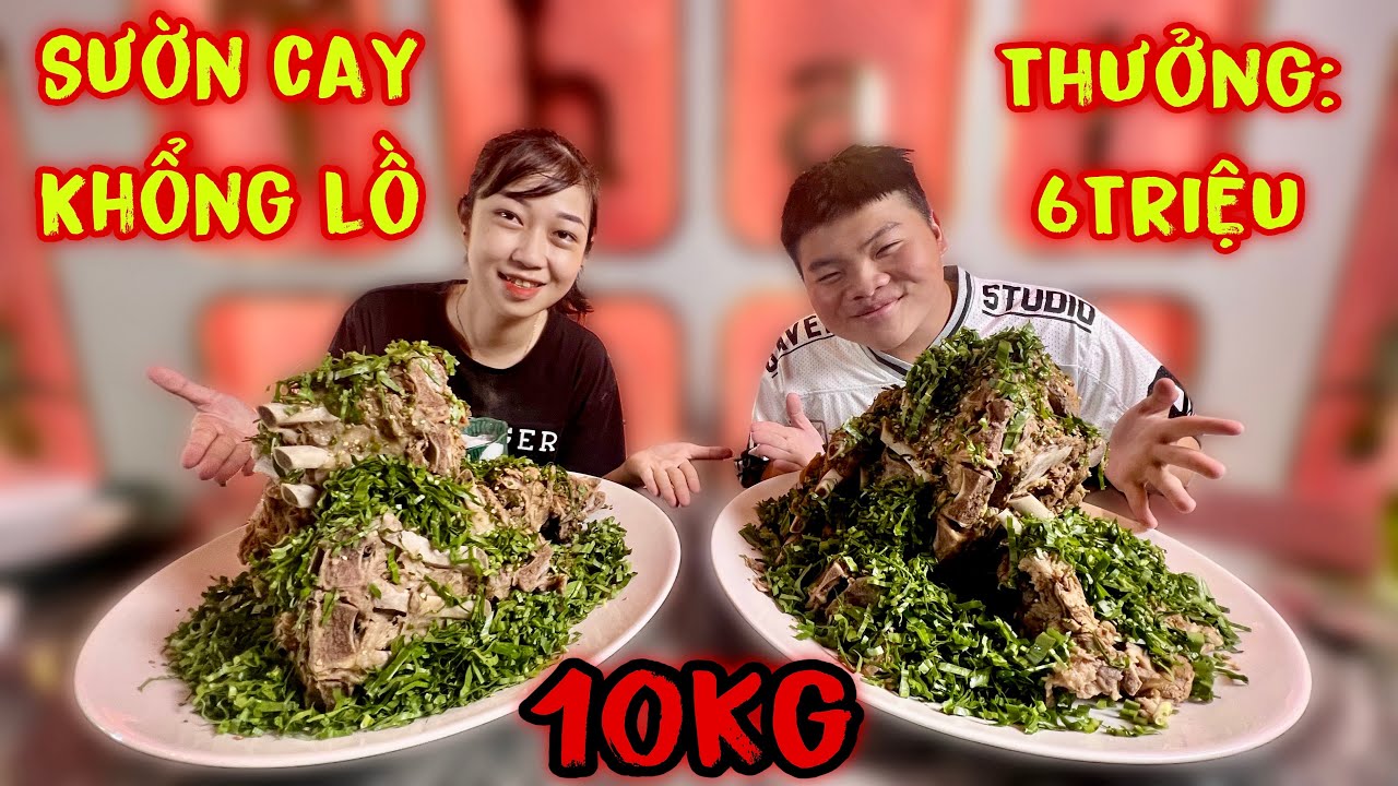 Thử Thách Khó Nhất Năm Ăn Hết 2 Tháp Sườn Cay Khổng Lồ 10kg Sườn & 4Lít Nước Nhận Thưởng 6Triệu Đồng