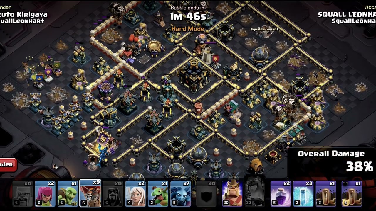 Clash of clans - TH9 3 звезды TH17