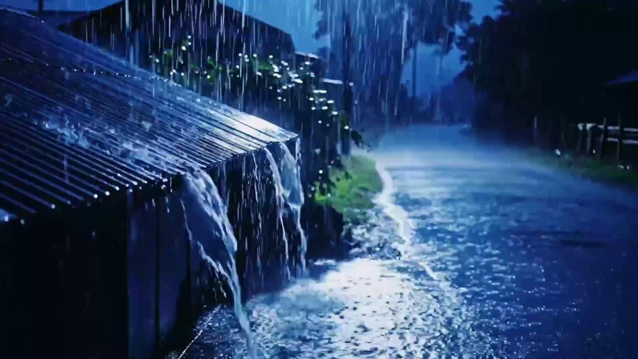 Midnight Rainfall Murmurs: Shadows Listening as Water Cries Softly on Rain into Tranquility 073