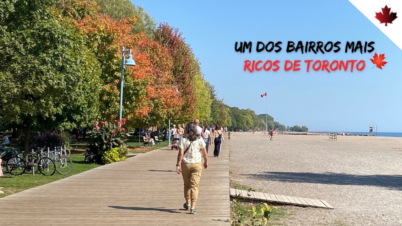 O BAIRRO DE PRAIA MAIS CHARMOSO (E CARO) DE TORONTO 🇨🇦 Passeio em The Beaches