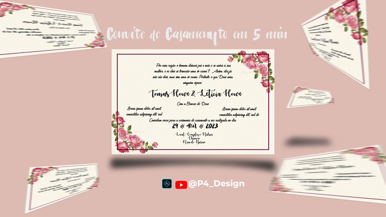 Como fazer um Convite De Casamento em 5 Minutos no Photoshop