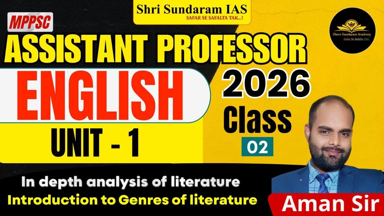 ENGLISH LITERATURE |NEW SYLLABUS  | ASSISTANT PROFESSOR 2026 |Introduction to Genres of literature