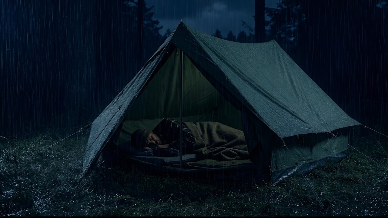 Cozy Tent Under Steady Rain 🌧️ Deep Sleep Camping Soundscape