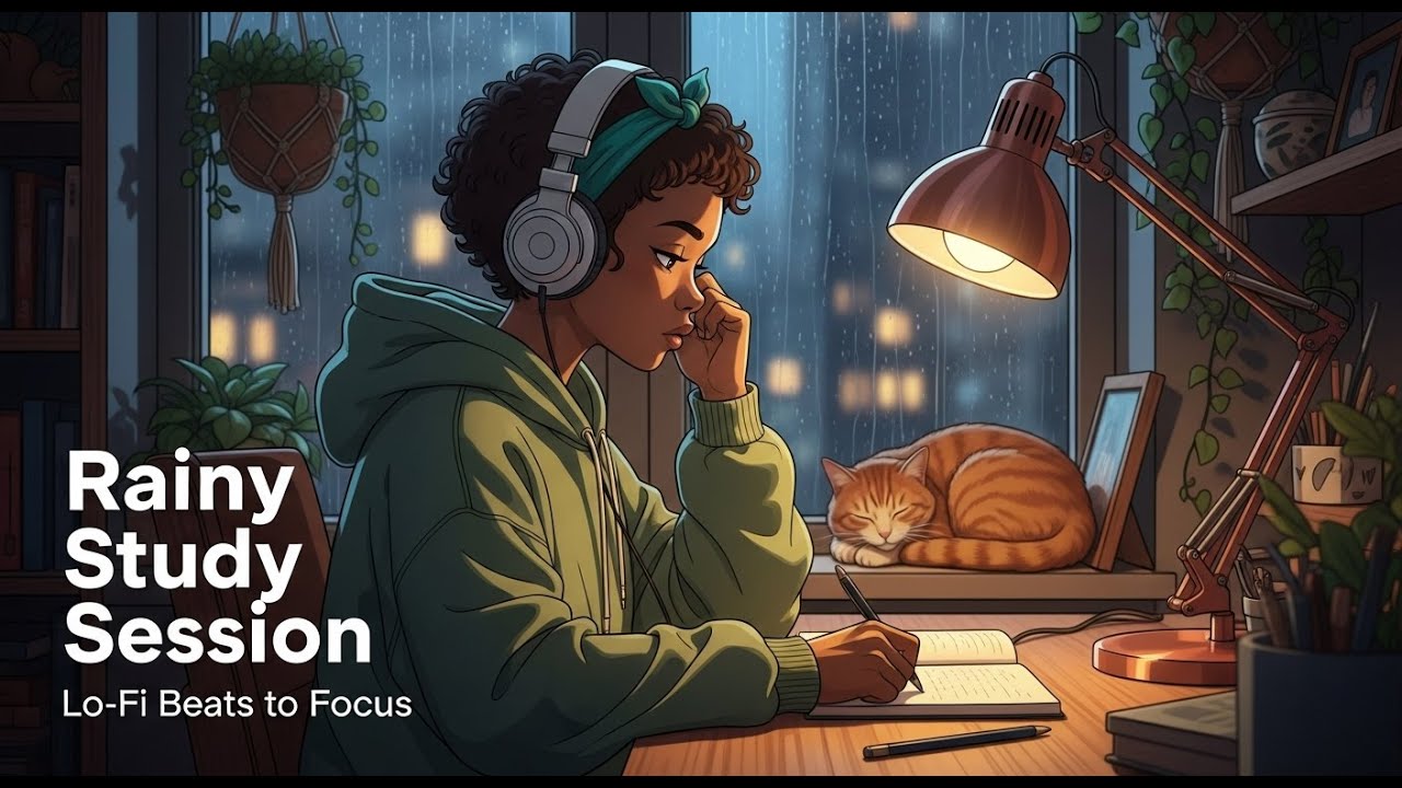 Rainy Lo-Fi Study Session – Electric Piano, Jazz Guitar & Vinyl Crackle