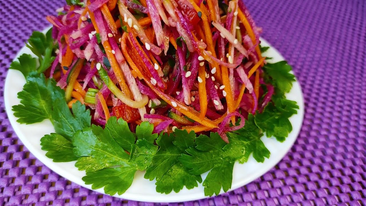 ПП салат из арбузной редьки. Просто, вкусно, полезно