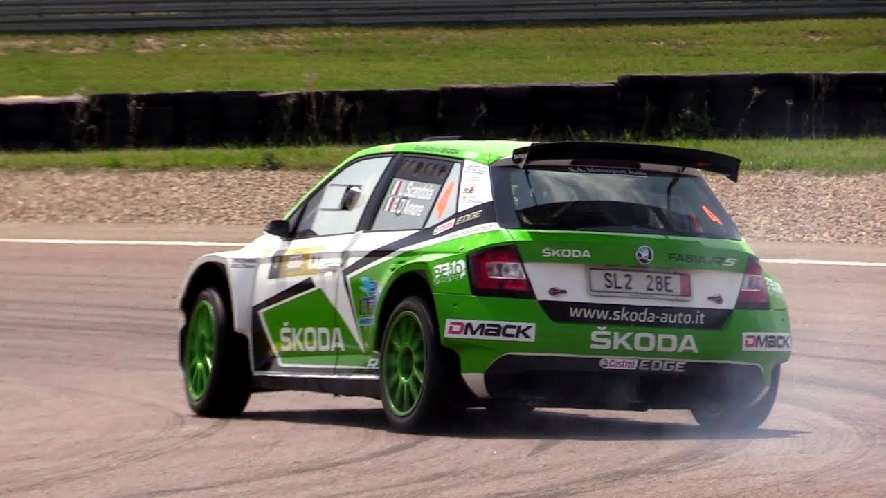 Umberto Scandola SHOW on Skoda Fabia R5 rally - Smoking tires, handbrake & fast driving