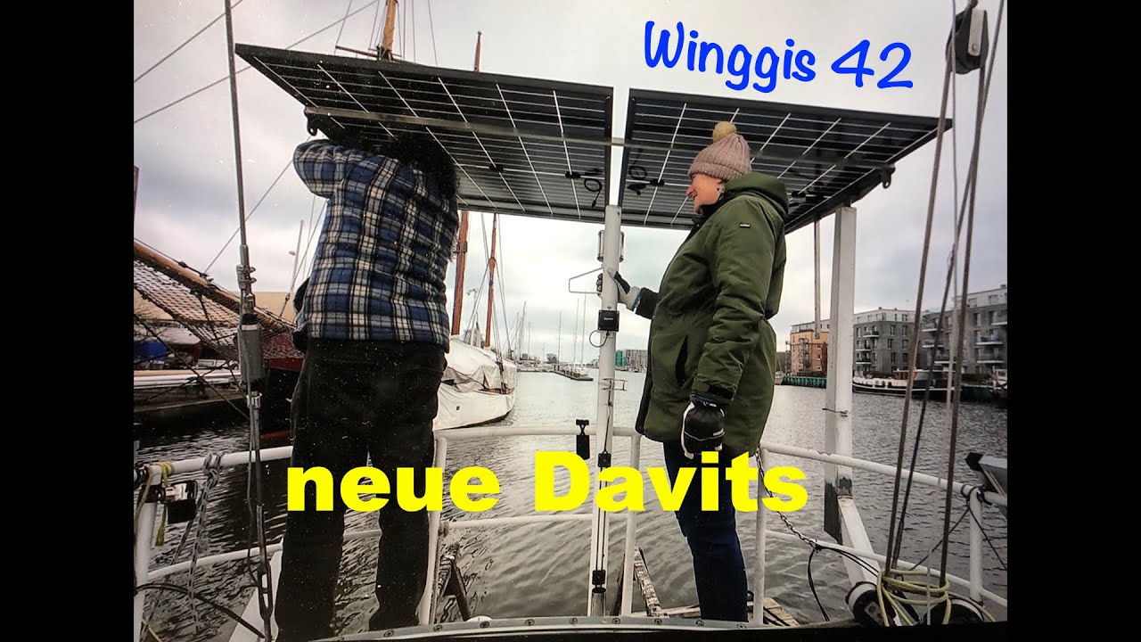 Wir bauen neue Davits für zusätzliche Solarenergie / New davits for solar panels #Winggis42#sailing