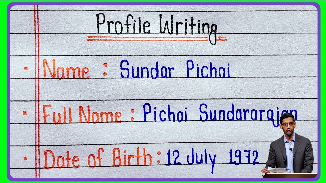 Profile Writing of Sundar Pichai || Biography of Sundar Pichai || Sundar Pichai 