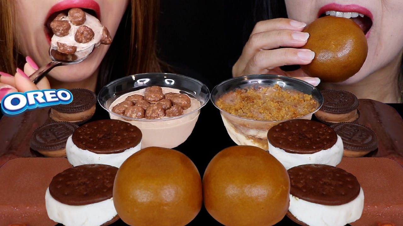 ASMR BIG CHOCOLATE MANJU CAKES, DOVE ICE CREAM BAR, ICE CREAM SANDWICH ROUNDS, MOUSSE CAKE CUPS 먹방