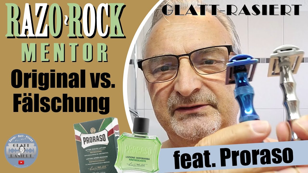 ORIGINAL vs. FÄLSCHUNG ║ RazoRock Mentor / Proraso / Rasierhobel / Nassrasur // GLATT - RASIERT