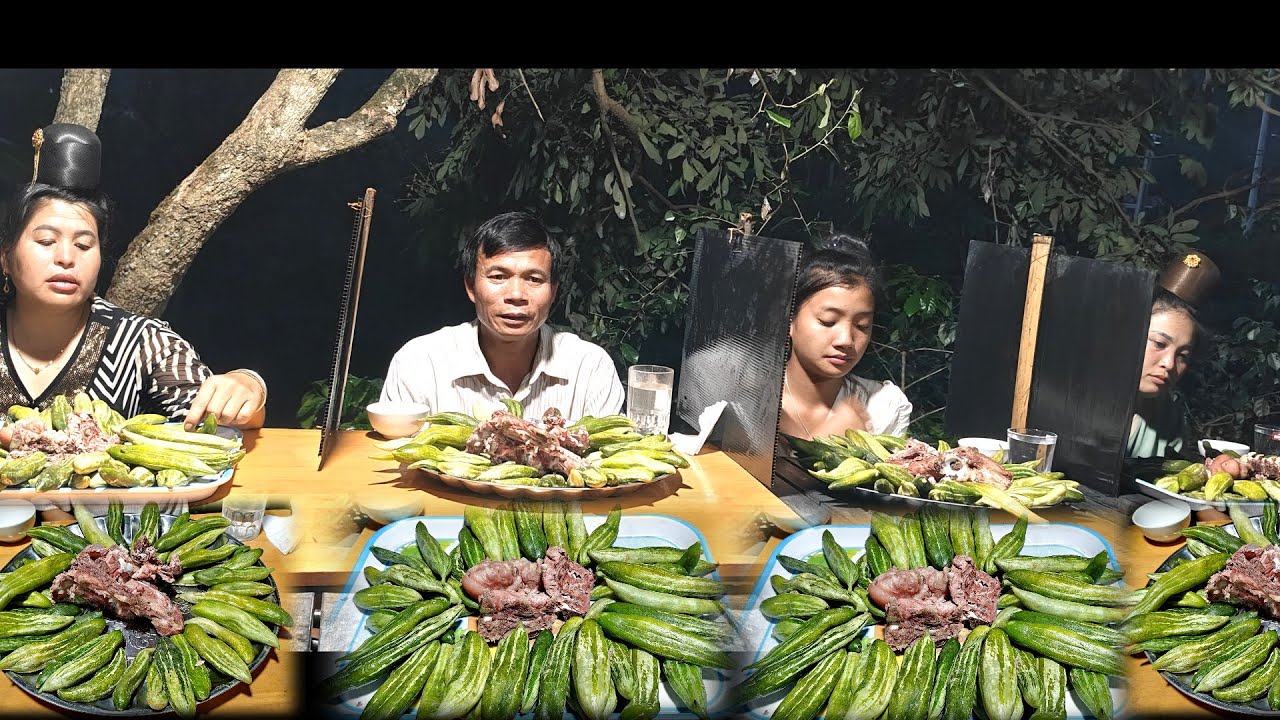 Cuộc Thi Ăn Mỗi Người Một Mâm Quả Mướp Ngọt Và Thịt Xương Quá Khủng Với 4 Thánh Ăn