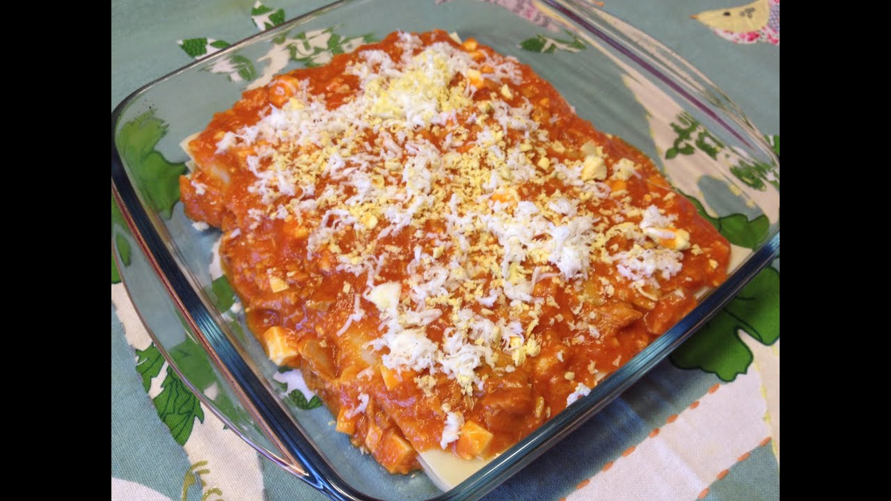 Lasaña fría de atún