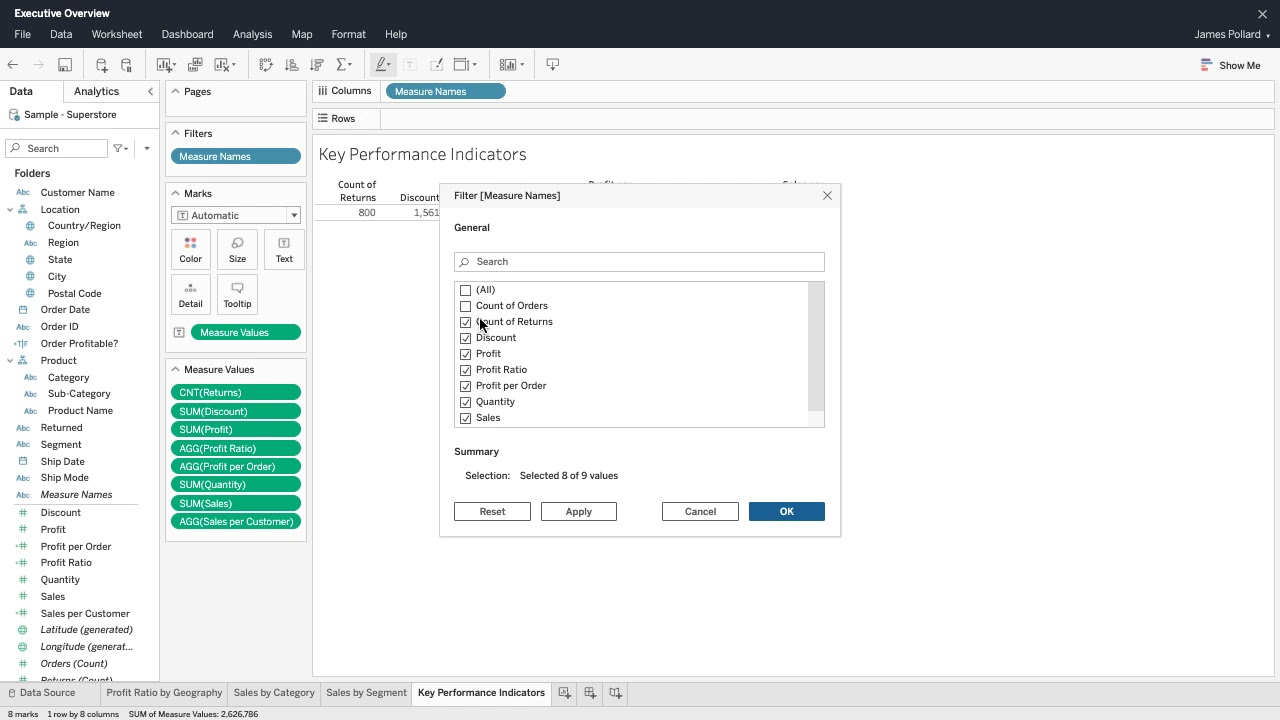 1.7  [Tableau2021]   Text Table Key Performance Indicator | Tableau Training & Tutorials