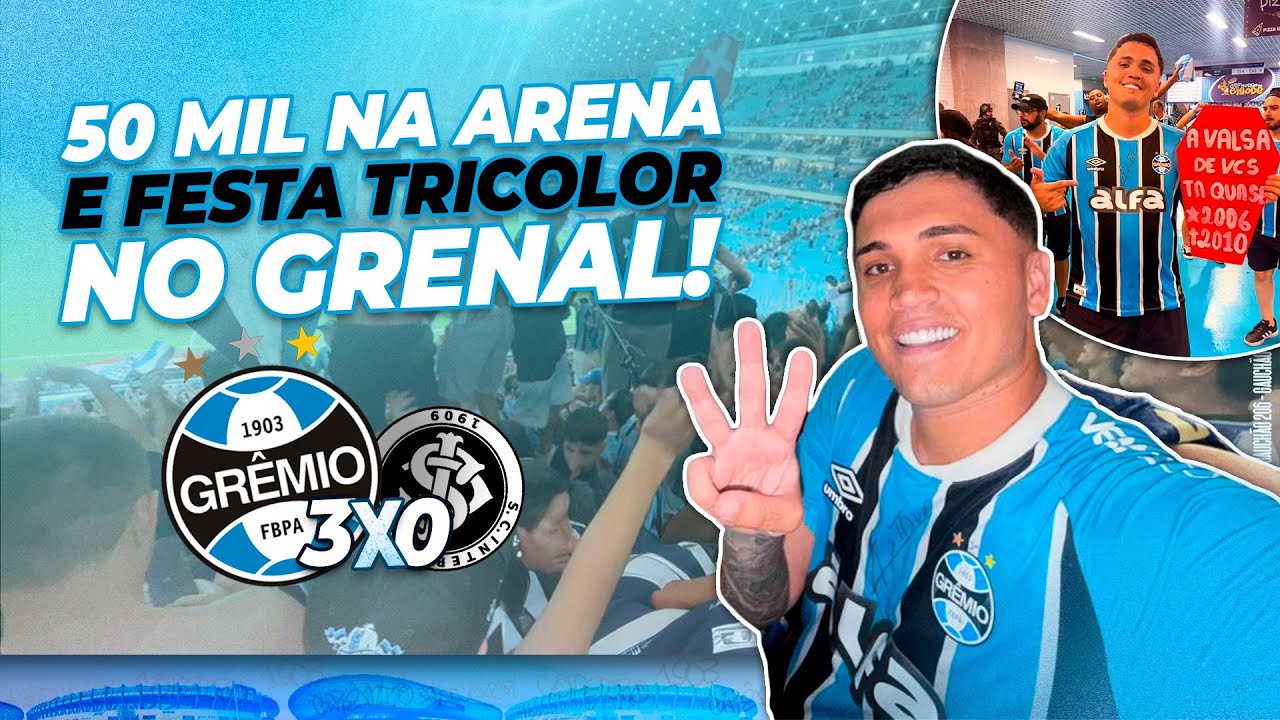 GRÊMIO 3x0 inter - 50 MIL NA ARENA E FESTA TRICOLOR NO GREnal!