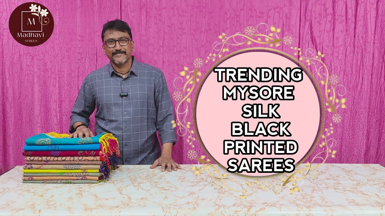 ✨Trending Mysore Silk Black Printed Sarees||#trending #mysore #silk #sarees@Madhavi_saree_selections