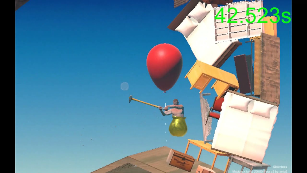 Getting Over It casual PB after learning to turn VSYNC off