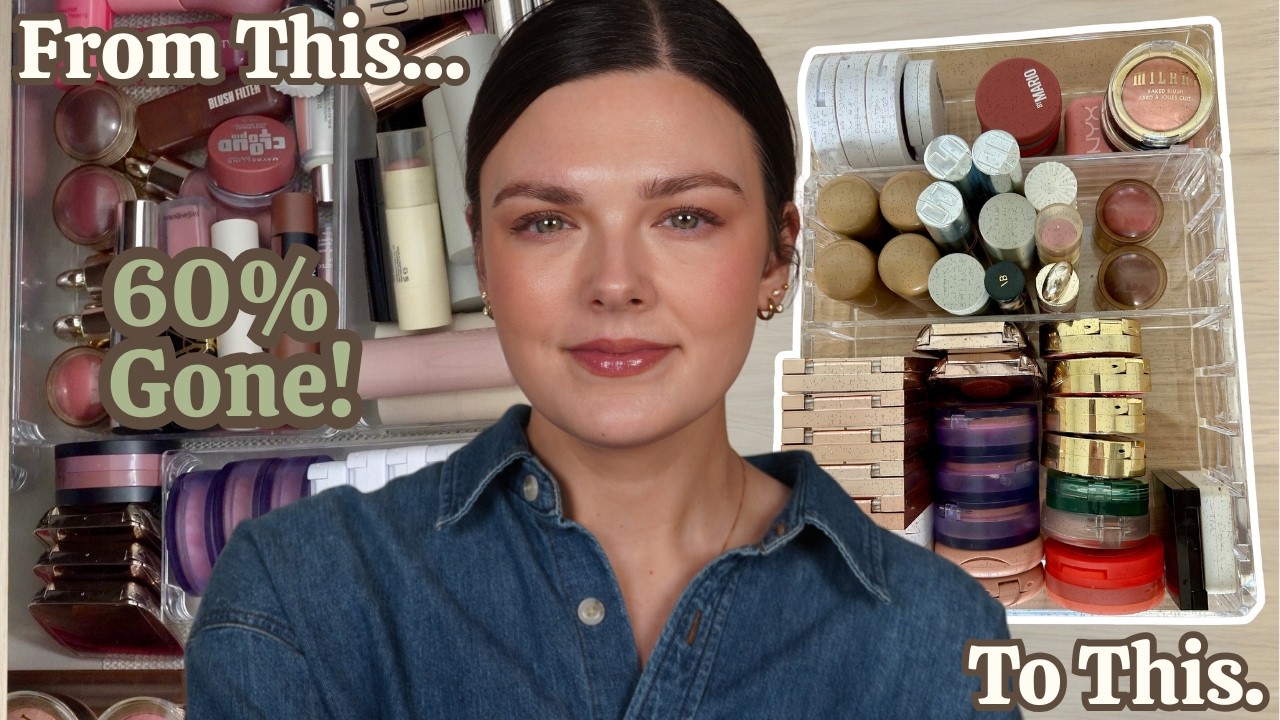 My BIGGEST Blush Declutter EVER! 60% Gone!
