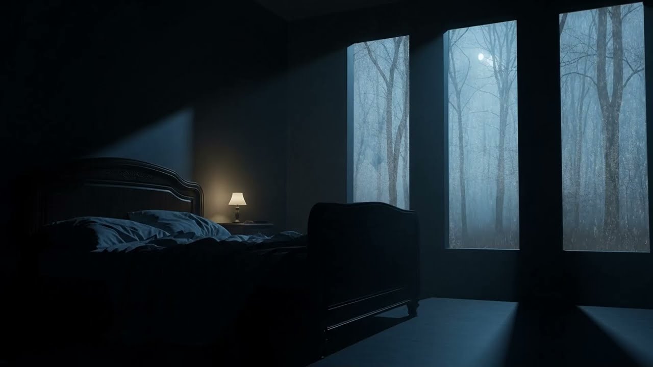 Forest Bedroom Rain on Window - Cozy Ambience for Sleeping, Relaxation and Stress Relief