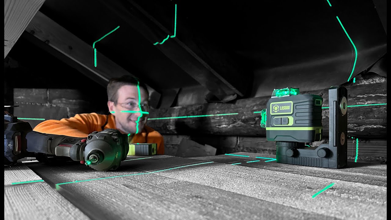 Isolamento termico mansarda dall'interno con livella laser Anteprima Lasgoo LG-3Ds - Metro Inkerma