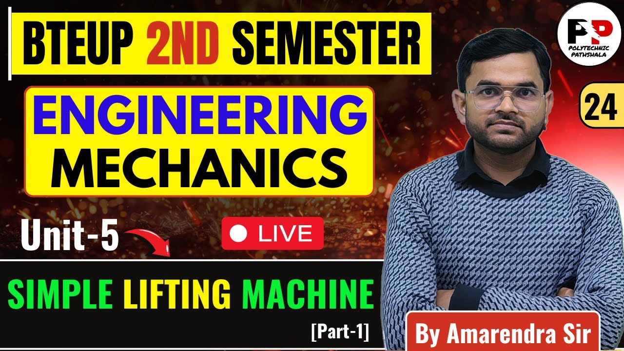 Engineering Mechanics (Lec-24) II Simple Lifting Machine@PolytechnicPathshala