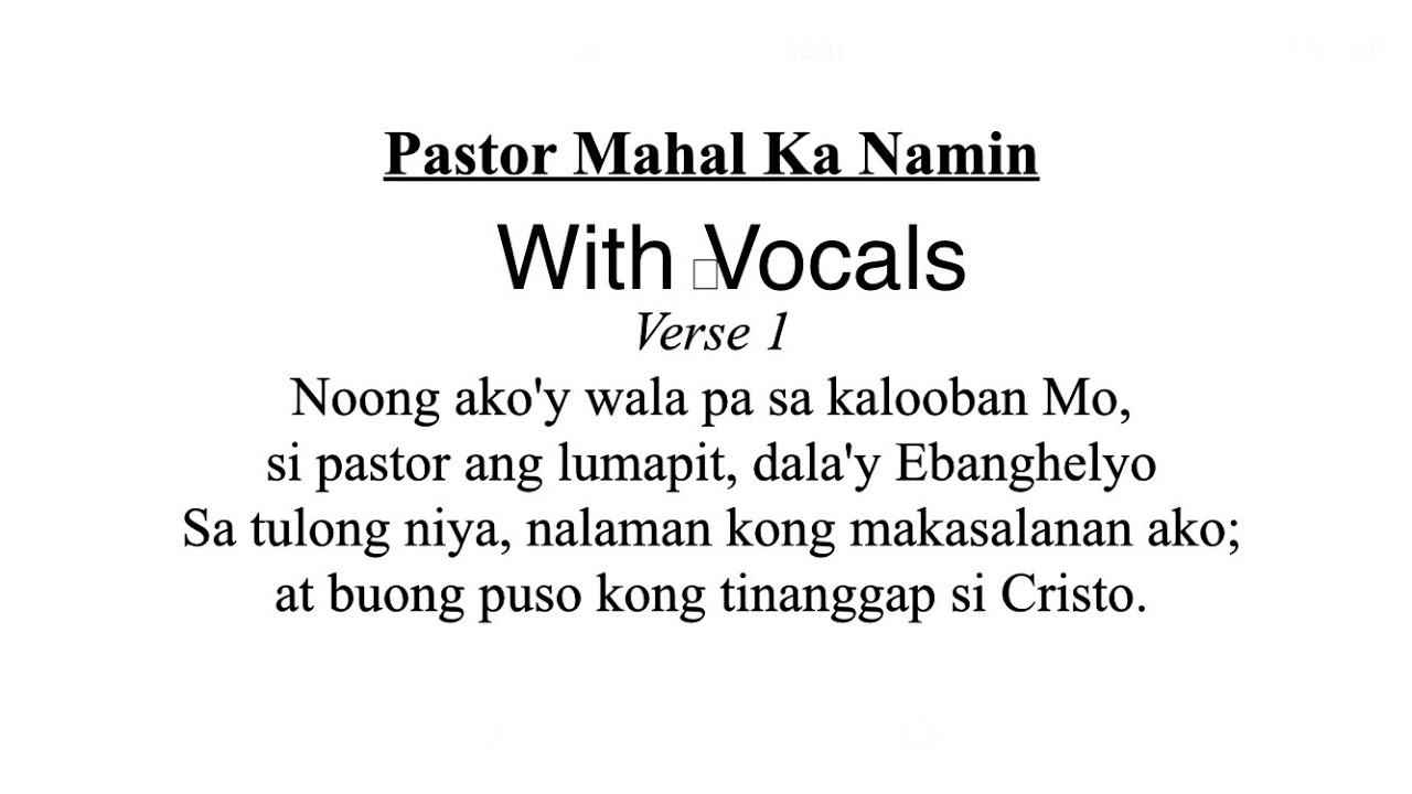 PASTOR MAHAL KA NAMIN - Vocals by: @trisha1805 (2nd verse dpt ni Pasasalamat kay pastor to/Description)