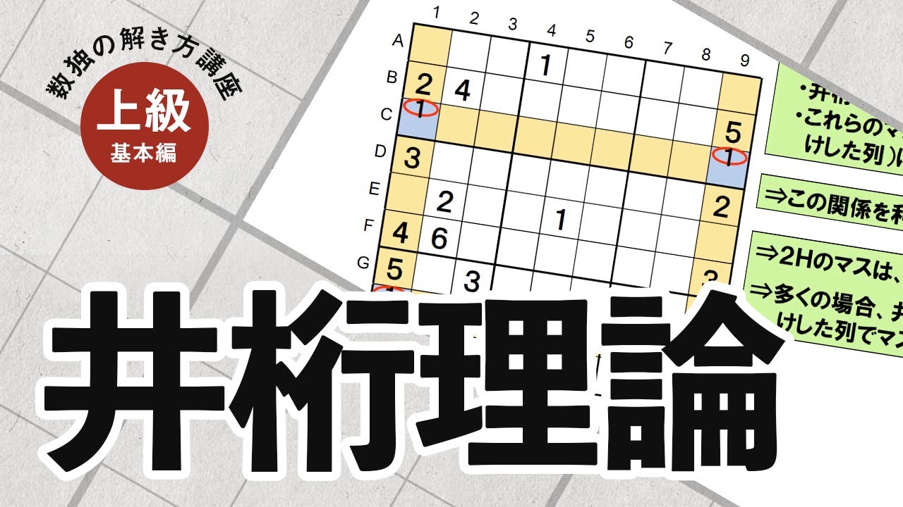 【数独の解き方講座】上級基本編「井桁理論」