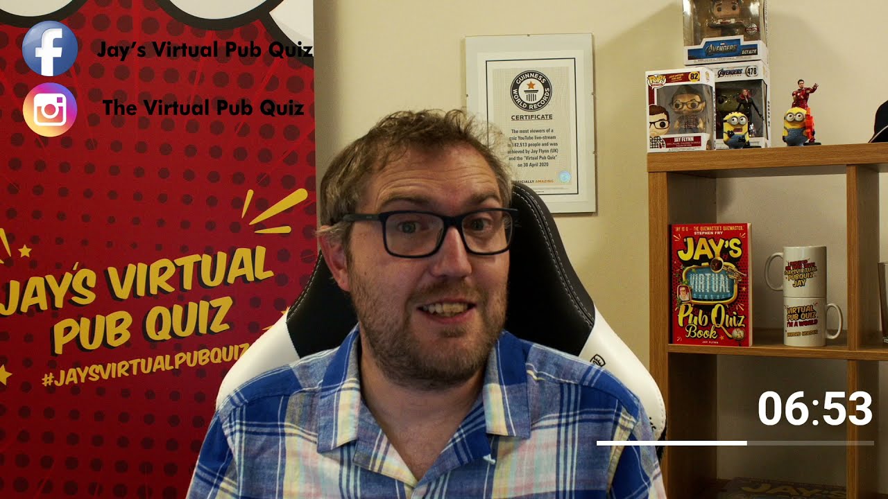 Virtual Pub Quiz, Sort of Live: Saturday 31st July