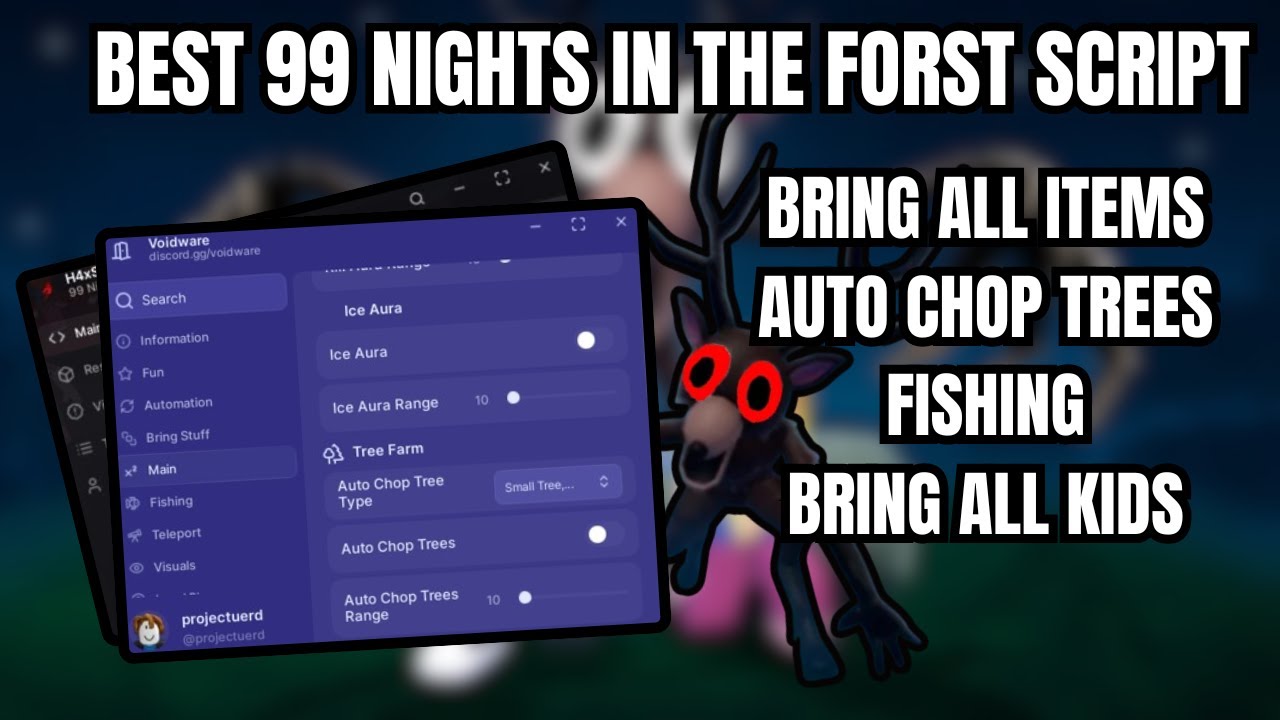 [OP!] 99 NIGHTS IN THE FOREST SCRIPT! - NO KEY! - 8000+ DAYS! - VOIDWARE
