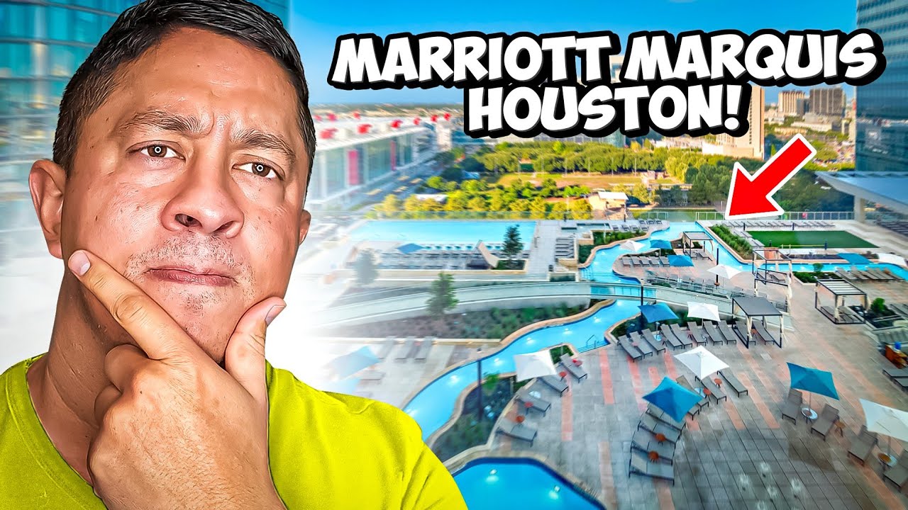 #4k Houston Marriott Marquis | Представительский люкс | Обзор отеля и отзыв о «ленивой реке»