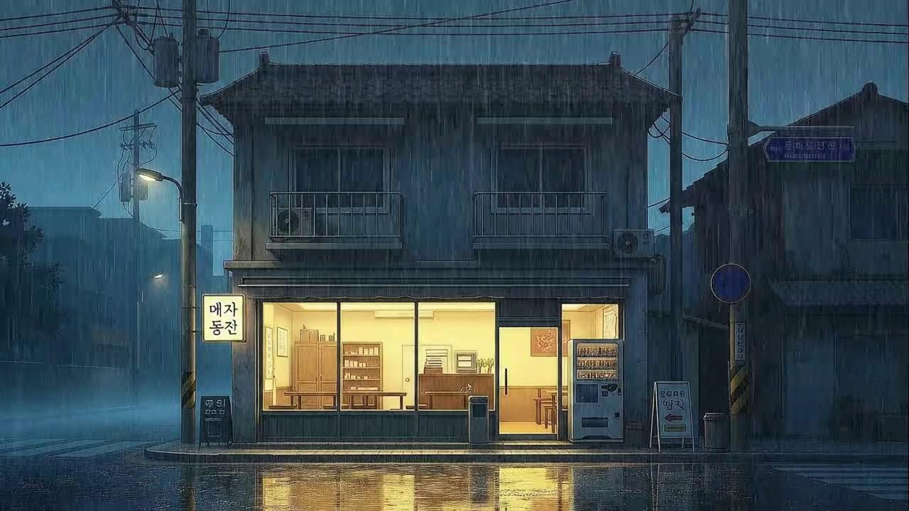 Rain Sounds & Lofi for Productivity in a Cozy Korean Night Ambience When You Can’t Focus 😌