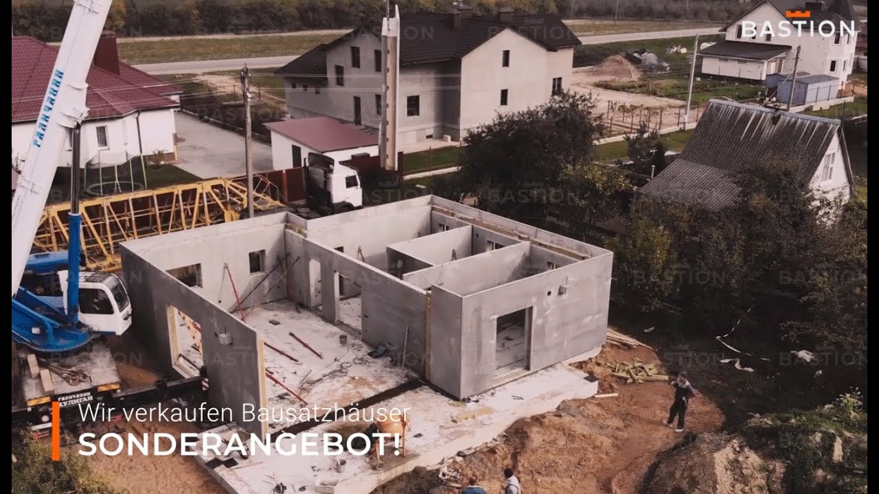 Deutsche Version- Rohbaumontage — 3 Tage - Stahlbeton-Sandwichwänden