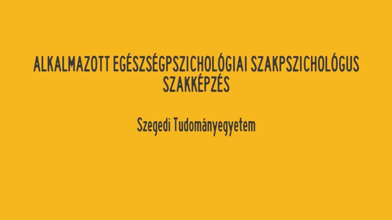 Alkalmazott egészségpszichológiai szakpszichológus szakképzés