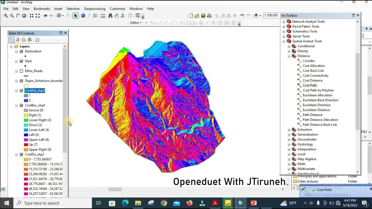 GIS Based Least Cost Path/Route Analysis Using Slope as a  Factor