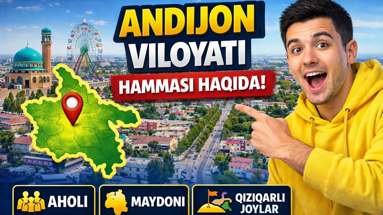 O'ZBEKISTON TUMAN VA SHAHARLARI. #1  ANDIJON VILOYATI TUMAN VA SHAHARLARI MAYDONI VA AHOLIS #anjan