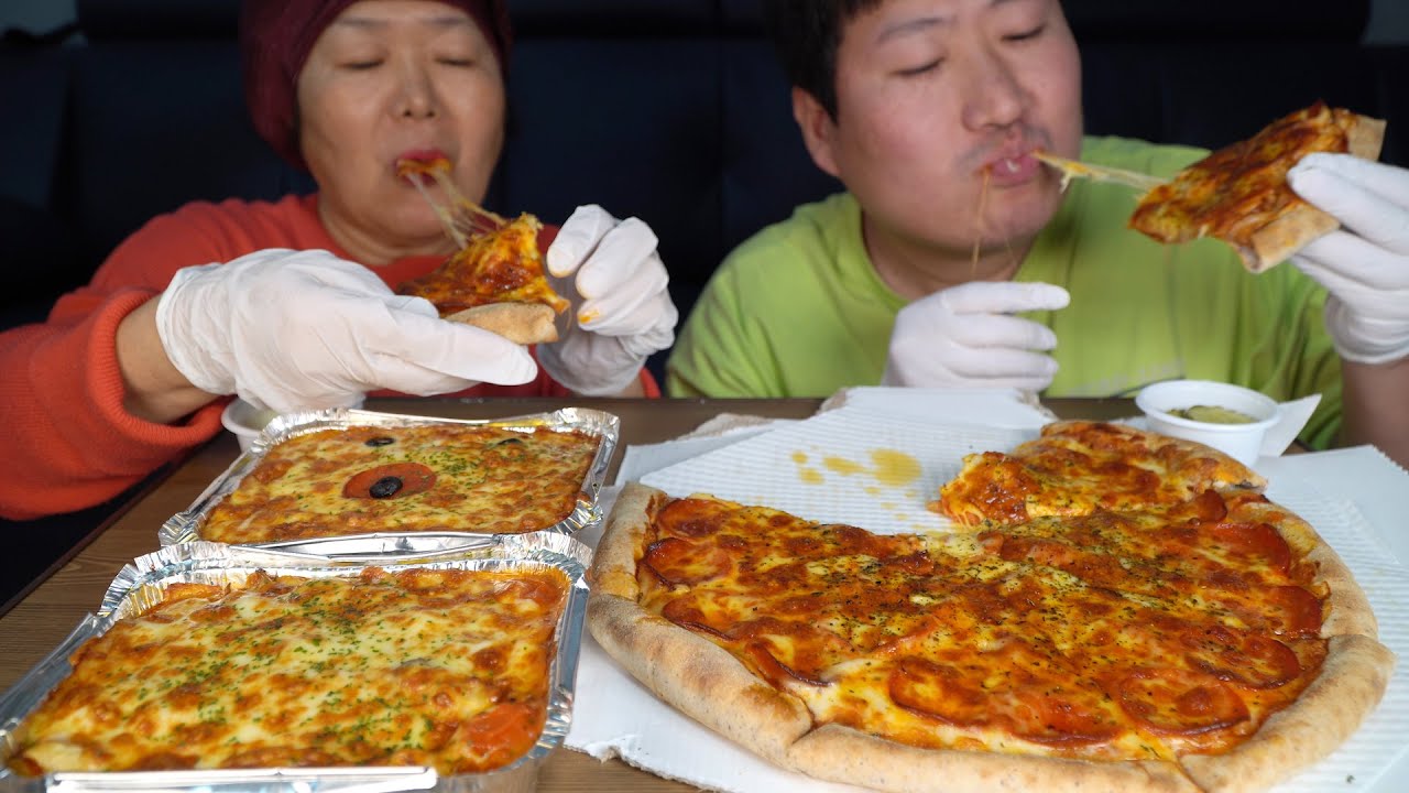 어머니와 [[페퍼로니 피자와 스파게티 (Pepperoni pizza & Spaghetti)]] 푸짐하게 먹방!! - Mukbang eating show