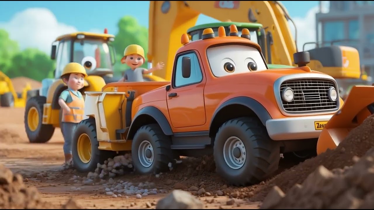 🚧 Creusons et Construisons ! | Chanson de chantier pour tout-petits 👷&zwj;♀️ | Camions mignons