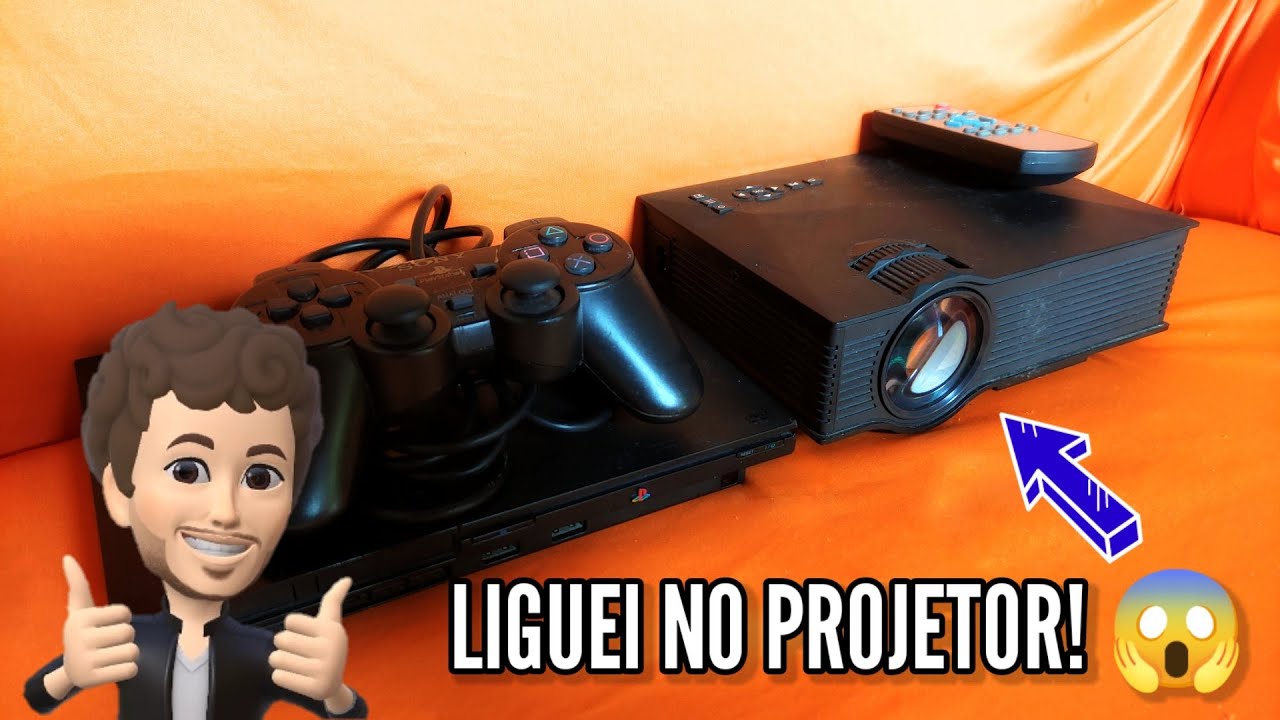 GAMBIARRA GAMER! LIGUEI O PS2 EM UM PROJETOR HDMI DE BAIXO CUSTO! SERÁ QUE PRESTOU?! 🤔