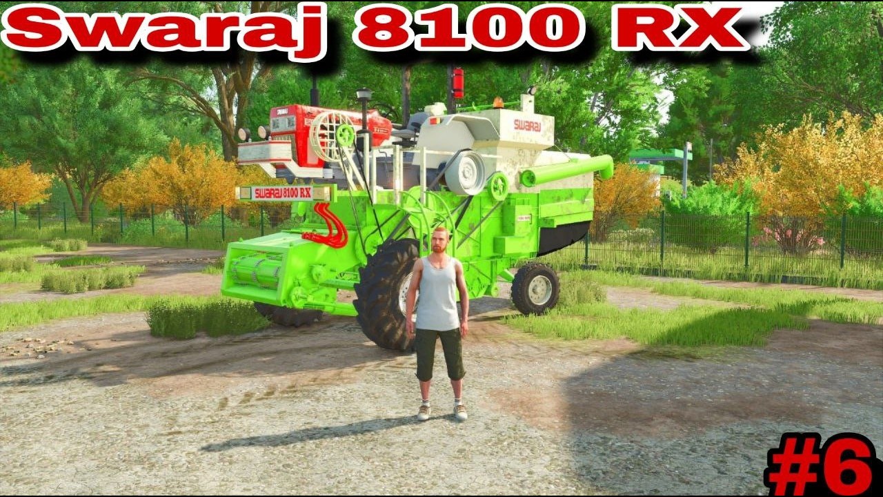 Fs25 में Swaraj 8100 RX से गेहूं कटाई Gameplay Hindi #6 | कटाई का मजा!