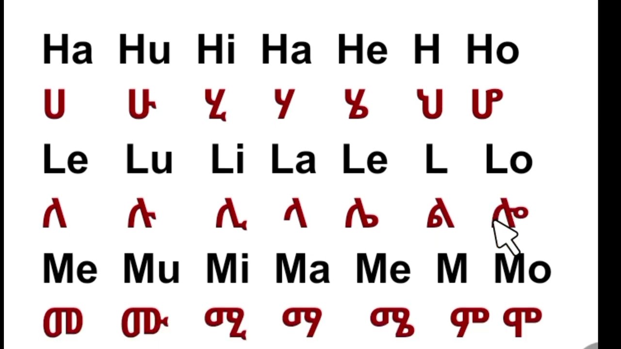 የእንግሊዘኛን እና የአማርኛ ሆሄያትን ለጀማሪ ተማሪዎች !!0902770997/0924250178
