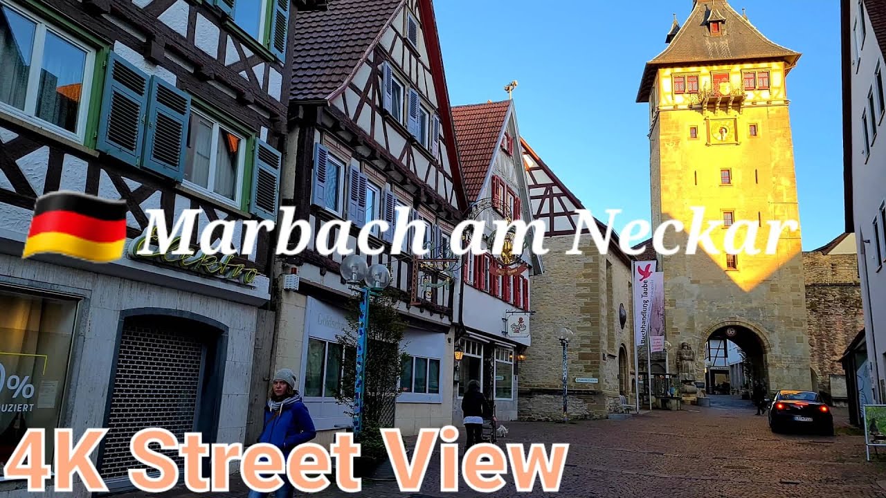 [4K] Marbach am Neckar, Germany 🇩🇪 Walking Tour | Street View | Phong cảnh nước Đức | Cuộc sống Đức
