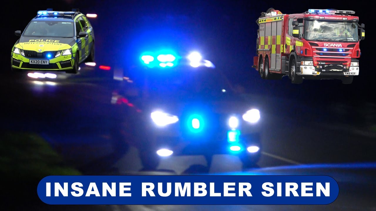 INSANE RUMBLER SIREN!!! Heavy Rescue Fire Engines, Unmarked Police Cars and Ambulances Responding!