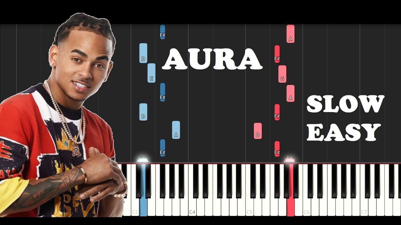 Ozuna - Aura ft Arthur Hanlon  (SLOW EASY PIANO TUTORIAL)