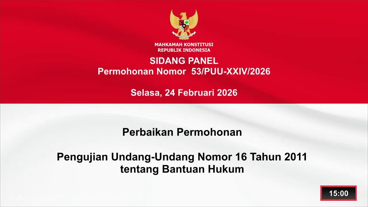 Sidang Perkara Nomor 53/PUU-XXIV/2026. Selasa, 24 Februari 2026.