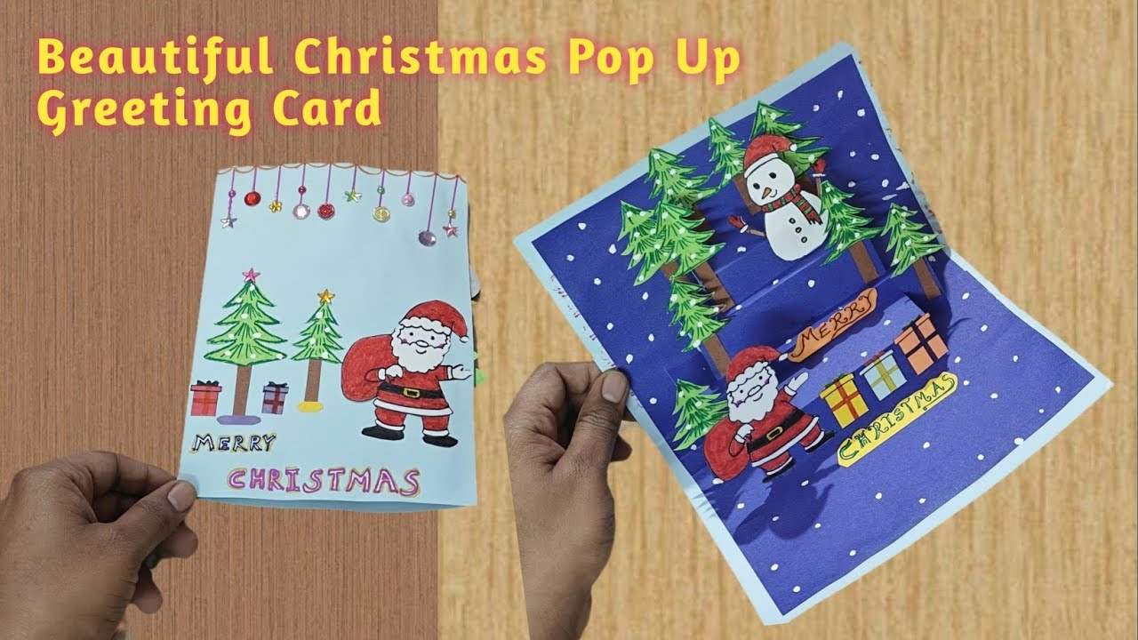 How to Make Christmas Pop Up Greeting Cards | Handmade Christmas Greetings Cards DIY #craft #art 